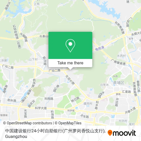 中国建设银行24小时自助银行(广州萝岗香悦山支行) map