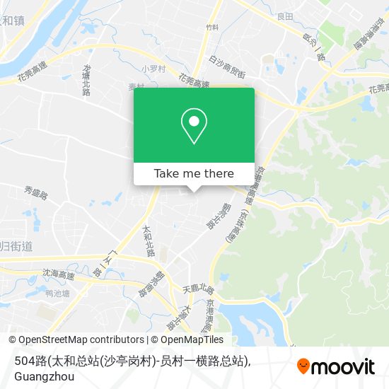 504路(太和总站(沙亭岗村)-员村一横路总站) map