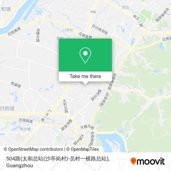 504路(太和总站(沙亭岗村)-员村一横路总站) map