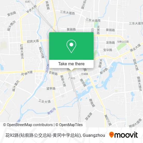 花92路(站前路公交总站-黄冈中学总站) map
