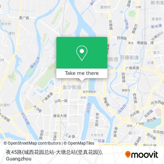 夜45路(城西花园总站-大塘总站(坚真花园)) map