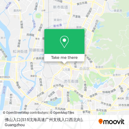 佛山入口(S15沈海高速广州支线入口西北向) map