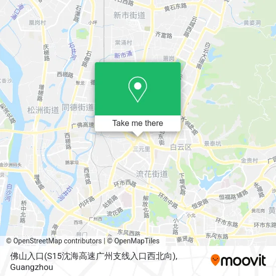 佛山入口(S15沈海高速广州支线入口西北向) map