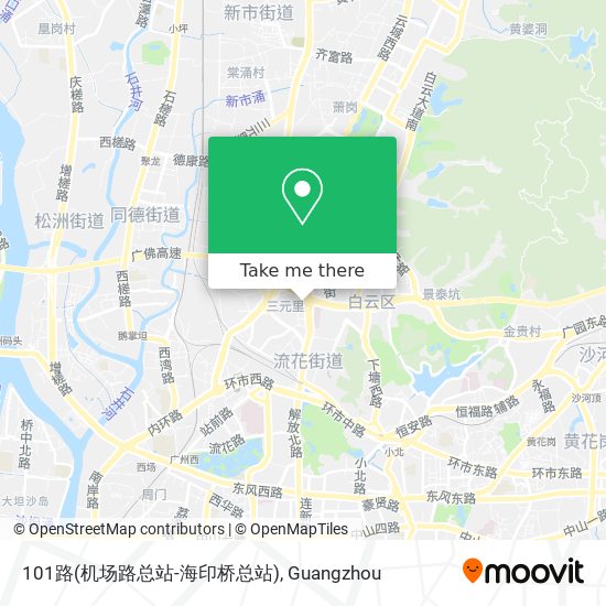 101路(机场路总站-海印桥总站) map