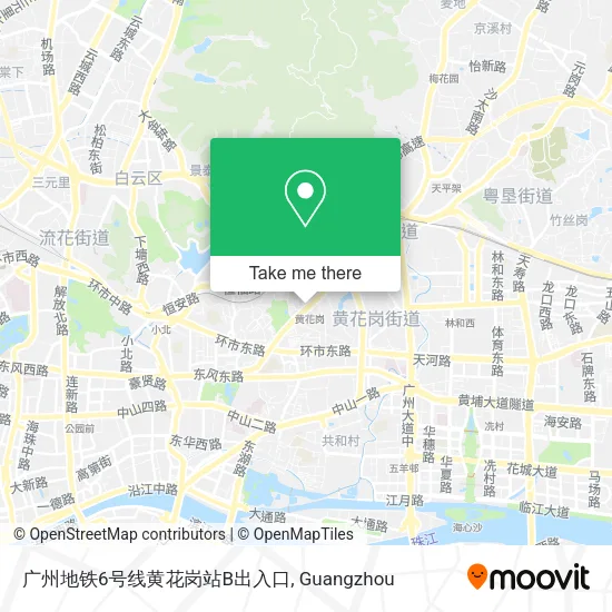 广州地铁6号线黄花岗站B出入口 map