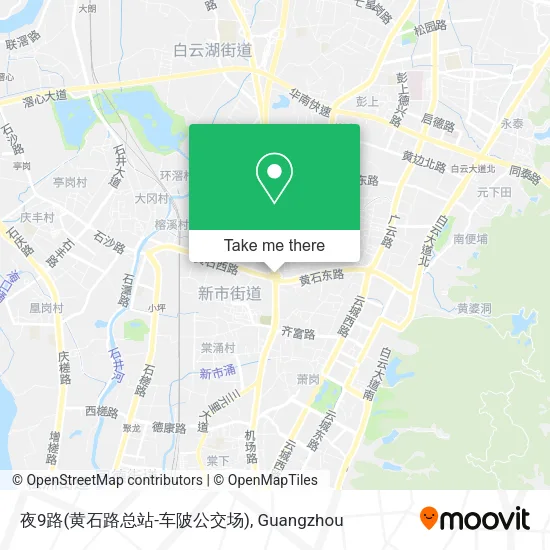 夜9路(黄石路总站-车陂公交场) map