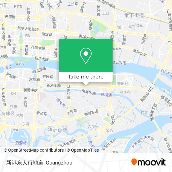 新港东人行地道 map