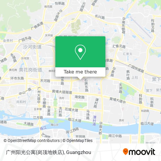 广州阳光公寓(岗顶地铁店) map