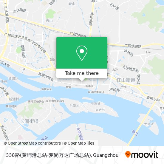 338路(黄埔港总站-萝岗万达广场总站) map