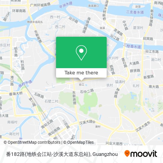 番182路(地铁会江站-沙溪大道东总站) map