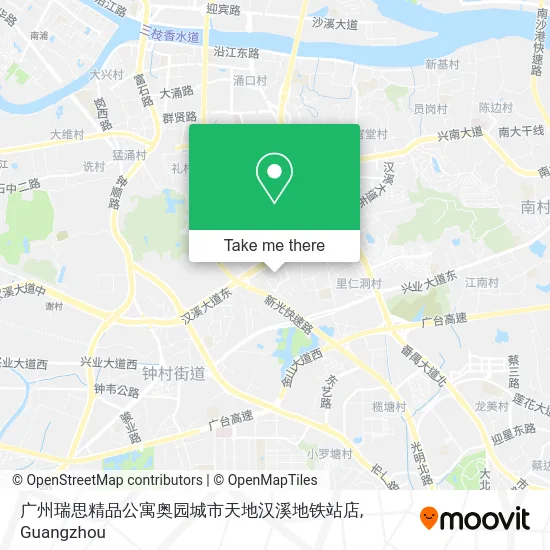广州瑞思精品公寓奥园城市天地汉溪地铁站店 map
