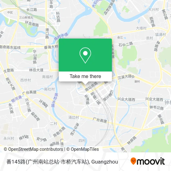 番145路(广州南站总站-市桥汽车站) map