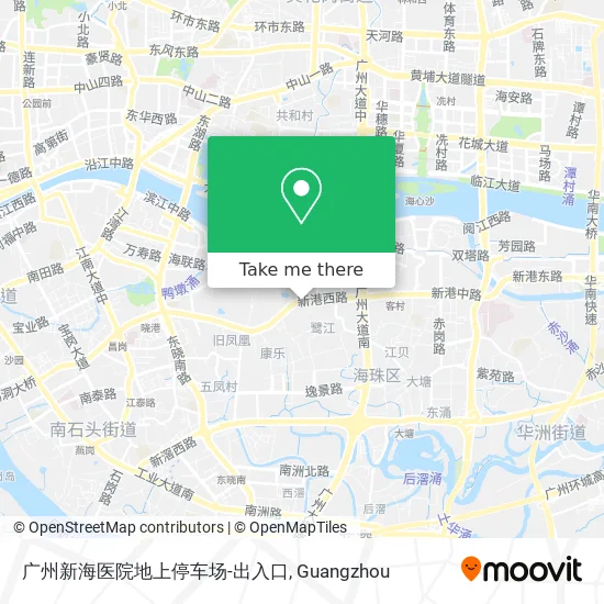 广州新海医院地上停车场-出入口 map