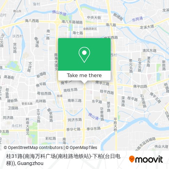 桂31路(南海万科广场(南桂路地铁站)-下柏(台日电梯)) map
