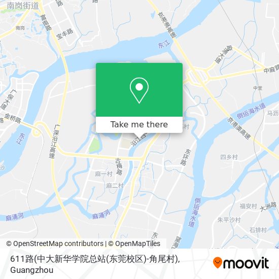 611路(中大新华学院总站(东莞校区)-角尾村) map
