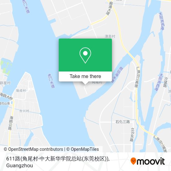 611路(角尾村-中大新华学院总站(东莞校区)) map