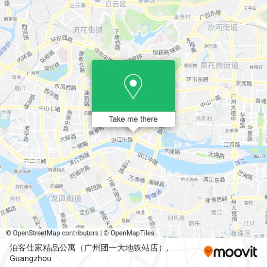 泊客仕家精品公寓（广州团一大地铁站店） map