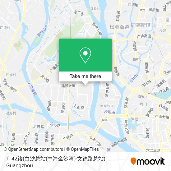 广42路(白沙总站(中海金沙湾)-文德路总站) map