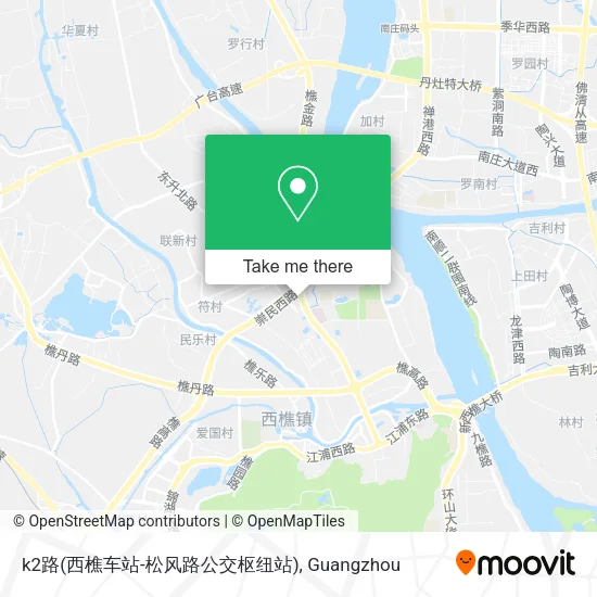 k2路(西樵车站-松风路公交枢纽站) map