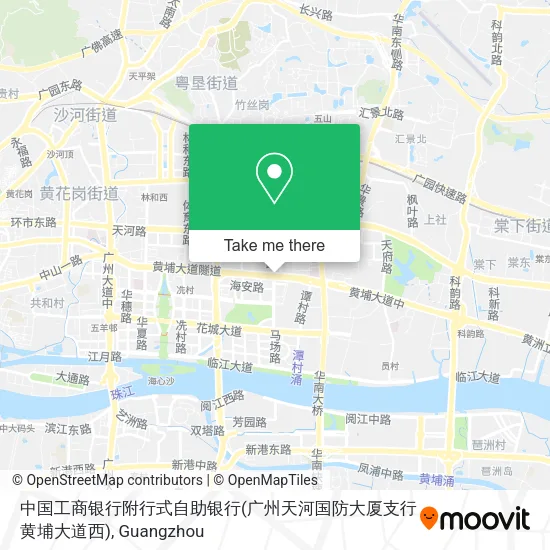 中国工商银行附行式自助银行(广州天河国防大厦支行黄埔大道西) map