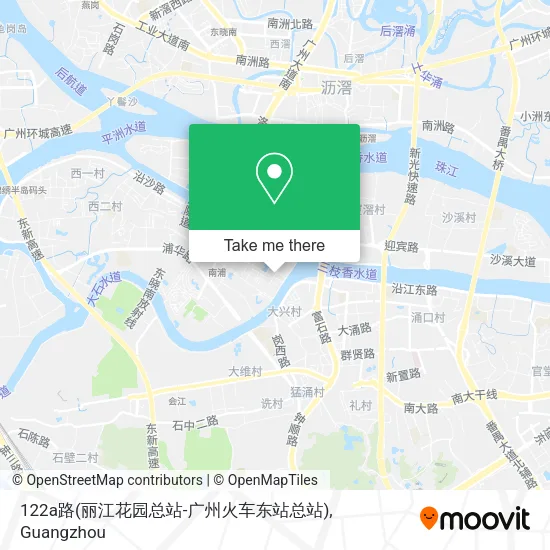 122a路(丽江花园总站-广州火车东站总站) map