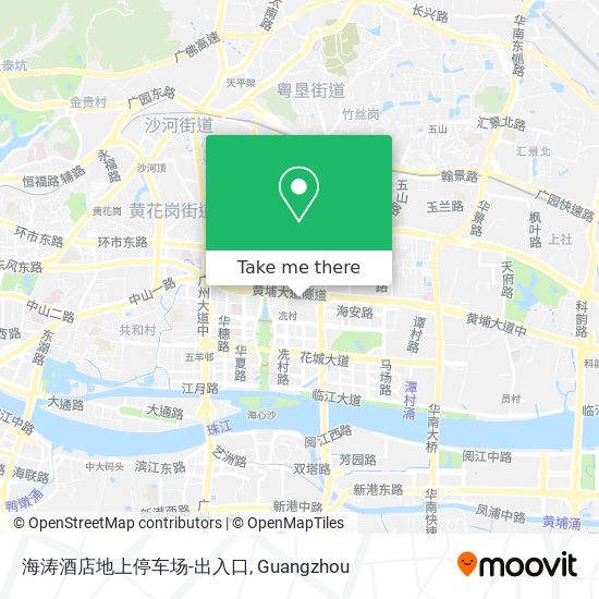 海涛酒店地上停车场-出入口 map