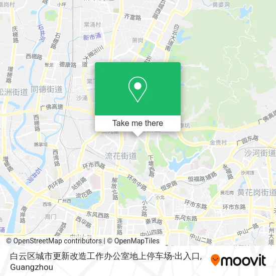 白云区城市更新改造工作办公室地上停车场-出入口 map