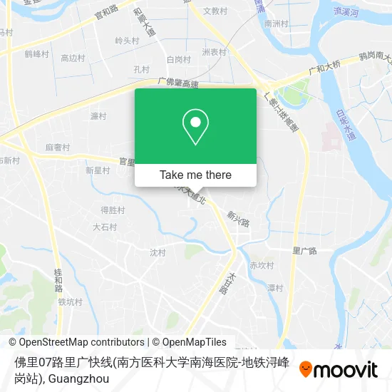 佛里07路里广快线(南方医科大学南海医院-地铁浔峰岗站) map