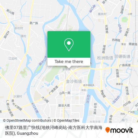 佛里07路里广快线(地铁浔峰岗站-南方医科大学南海医院) map