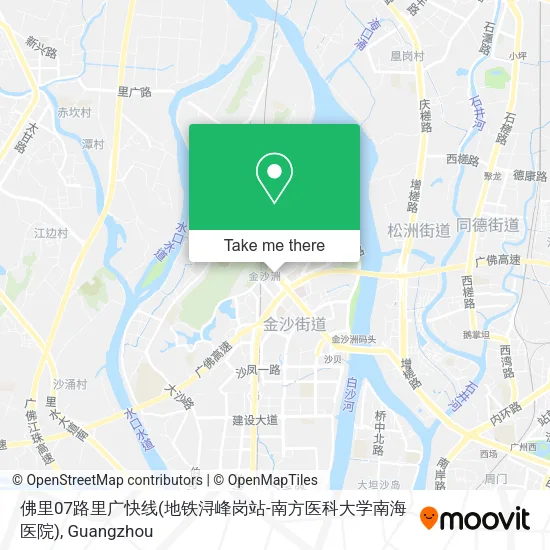 佛里07路里广快线(地铁浔峰岗站-南方医科大学南海医院) map