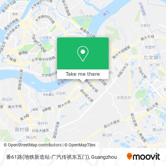 番61路(地铁新造站-广汽传祺东五门) map