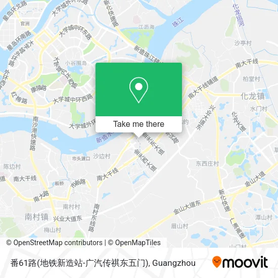 番61路(地铁新造站-广汽传祺东五门) map
