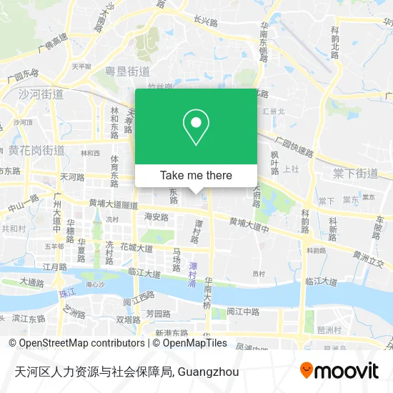天河区人力资源与社会保障局 map