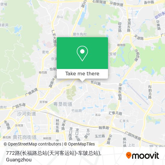 772路(长福路总站(天河客运站)-车陂总站) map