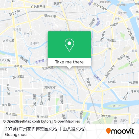 207路(广州花卉博览园总站-中山八路总站) map