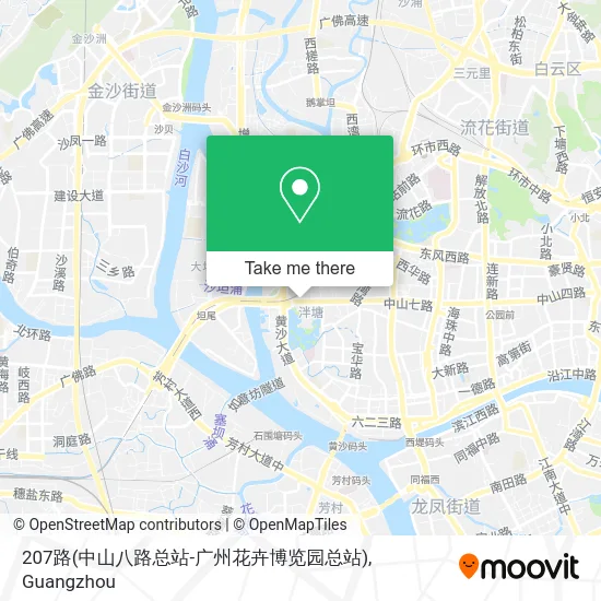 207路(中山八路总站-广州花卉博览园总站) map