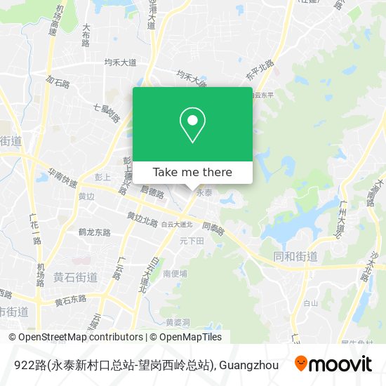 922路(永泰新村口总站-望岗西岭总站) map