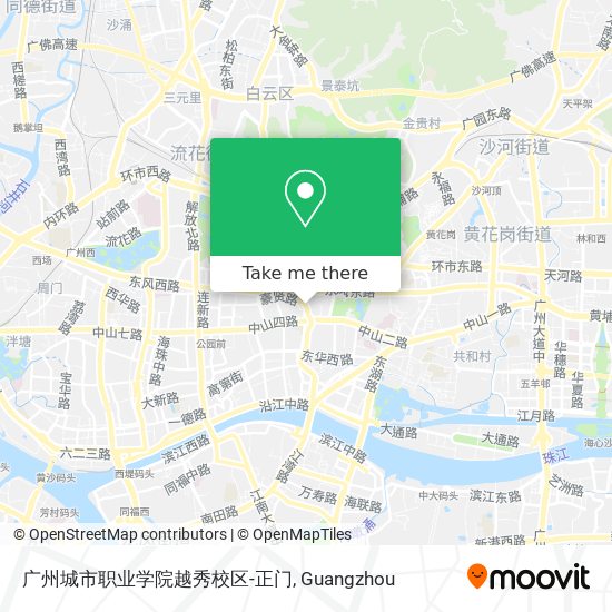 广州城市职业学院越秀校区-正门 map