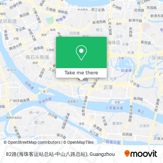 82路(海珠客运站总站-中山八路总站) map