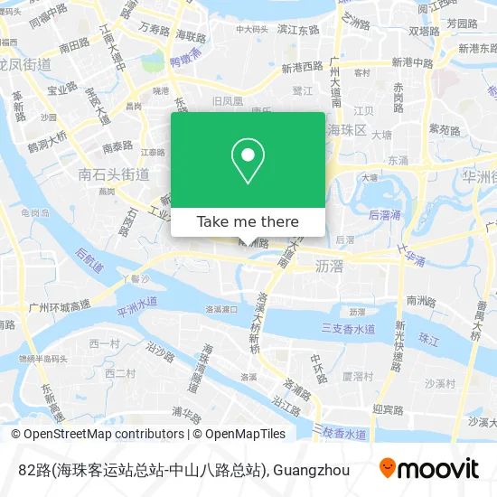 82路(海珠客运站总站-中山八路总站) map