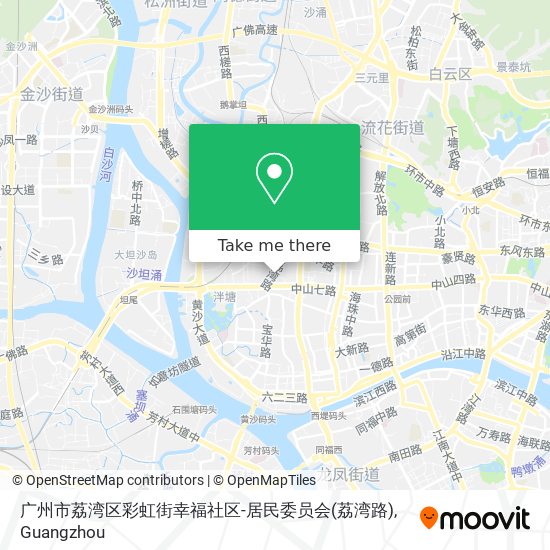 广州市荔湾区彩虹街幸福社区-居民委员会(荔湾路) map