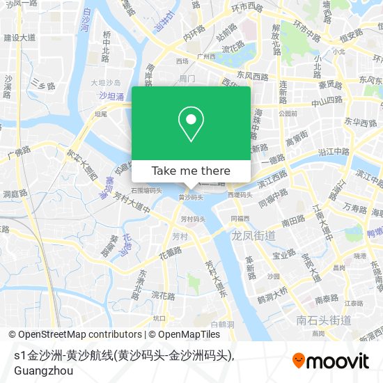 s1金沙洲-黄沙航线(黄沙码头-金沙洲码头) map