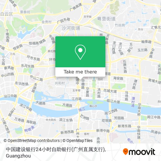 中国建设银行24小时自助银行(广州直属支行) map