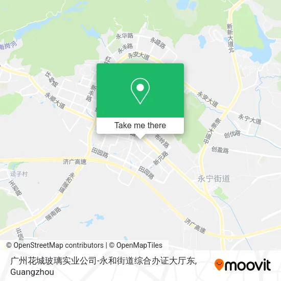 广州花城玻璃实业公司-永和街道综合办证大厅东 map