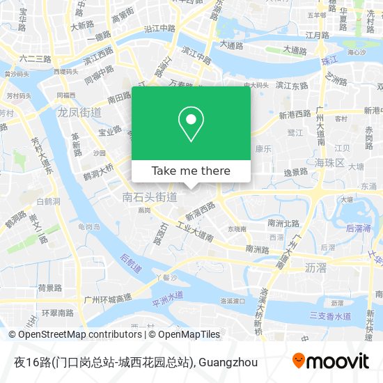 夜16路(门口岗总站-城西花园总站) map