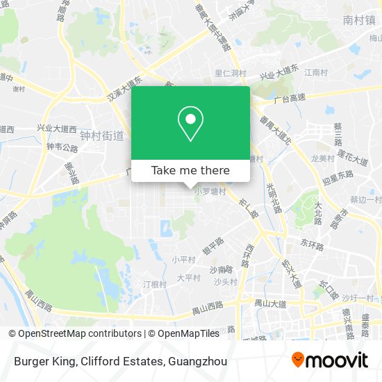 Burger King, Clifford Estates map