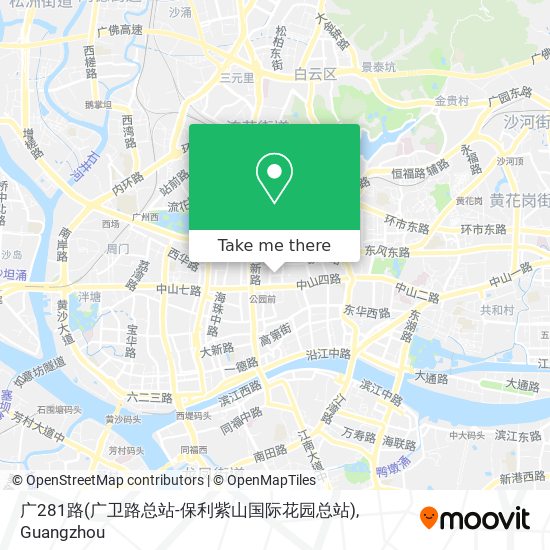 广281路(广卫路总站-保利紫山国际花园总站) map