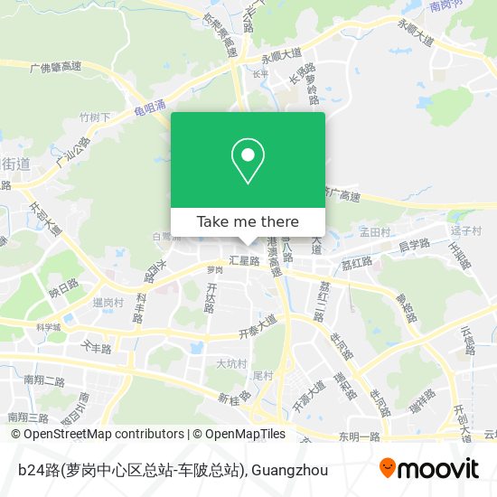 b24路(萝岗中心区总站-车陂总站) map
