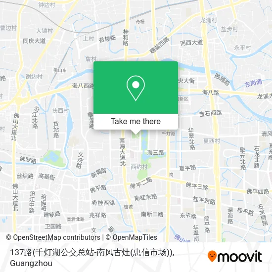 137路(千灯湖公交总站-南风古灶(忠信市场)) map