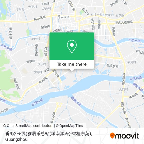 番9路长线(雅居乐总站(城南源著)-碧桂东苑) map